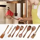 Wooden Colander Spoon Teak Tableware Kitchen Accessories