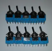 10Pcs DPDT Mini Toggle Switch 6-Pin 2 Position ON/ON Miniature Toggle S