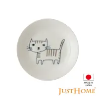 在飛比找momo購物網優惠-【Just Home】日本製手繪感貓咪陶瓷5.5吋點心盤/蛋