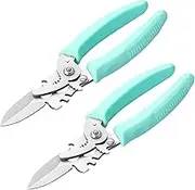 2Pcs Multifunctional Oyster Scissors Stainless Steel Shellfish Scissors Labor Saving Oyster Opener Tool with Ergonomic Handle for Shellfish..(Light green,2)