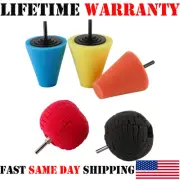 5pcs Foam Drill Polishing Cone Ball Pads Car Hub Waxing Buffing Wheel KY
