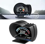 SustVita Car HUD Speedometer Digital TIP UP Display OBD2 GPS Smart Gauge Turbo RPM Warning System for Vehicles