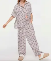 NEW PETER ALEXANDER FLORAL TILE SHIRT STYLE PJ TOP + PANTS SET M $169.90 VISCOSE
