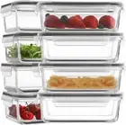 30Oz 8 Pack Glass Meal Prep Containers with Lids, Food Storage Airtight Bento Bo