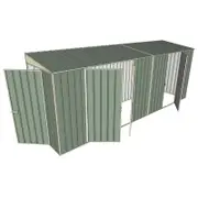 Build-A-Shed 1.2 x 5.2 x 2.0m Skillion Double with Single Hinged Side Doors Shed - Green