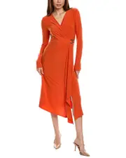 Joseph Ribkoff Draped Surplice Midi Dress