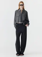 Elastic Detail Twill Pant