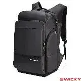 在飛比找遠傳friDay購物優惠-SWICKY~ 輕量型男多功能電腦後背包(黑)
