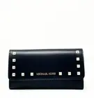 Michael Kors Jet Set Travel Large Trifold Wallet Clutch Black Leather