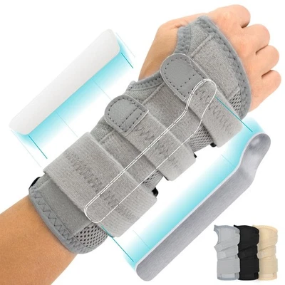 Vive Carpal Tunnel Wrist Brace with Splint for Left 1 Count (Pack of 1), Gray