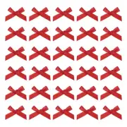 100Pcs Mini Ribbon Bow 1.8 inch Mini Fabric Satin Ribbon Dark Red