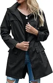 [HZPHQY] Women Lightweight Waterproof Rain Jackets Active Outdoor Hooded Windbreaker Raincoat