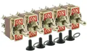 (5) Toggle Switch w Waterproof Boot 15A 250VAC DPDT 6 Screw Momentary On/Off/On