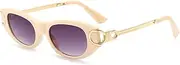 [AIEYEZO] Retro Oval Sunglasses for Women 90s-Style Classic Oval Frame Sun Glasses Fashion Vintage Cat Eye Shades