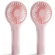 Handheld Fan 2 Packs, Portable Fan Mini Fan Powerful Hand Fan with 2 Packs Pink