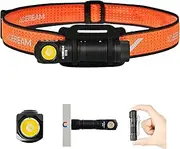 ACEBEAM H16 650 High Lumens Rechargeable Led Headlamp, EDC AA Right Angle Flashlight, Pocket Mini Small Flashlight with Clip, 519A 90+ High CRI Led Head Lamp with Headband kit(Neutral White 5000K)