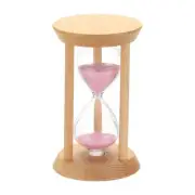 1Pcs 25 Minutes Sand Timer, Wooden Sand Watch for Home, Pink