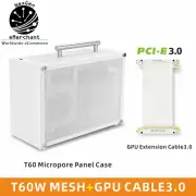 T60 Mini ITX Black Case with Acrylic/Mesh Panel, Handle, and SFX PSU Support