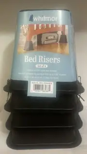 Whitmor Bed Risers Set Of 4 Creates Instant Storage Under The Bed, Brand New