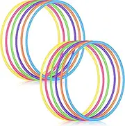 Sratte 12 Pcs Toy Hoop for Kids Detachable Adjustable Toy Hoop Colored Hoop Exercise Ring Plastic Circles for Kids Teens Gymnastics, Dog Agility Equipment, Sports Party