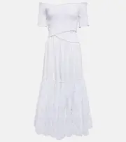 [Poupette St Barth] Poupette St Barth Soledad midi dress AU 6 white