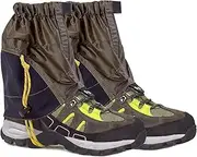 Boot Gaiters, 1 Pair Waterproof Breathable Protective Gaiters with Elastic, Fastening Tape & Drawstring 20D Silicon Checked Cloth Gaiters for Hiking, Camping, Boot Gaiters