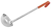 Winco Prime One-piece S/S 8oz Ladle, Orange, NSF (12 Each)