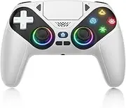 FOIRCEADAL LED Wireless Controller for PS5, Dual Vibration/Turbo//Marco Function and 6-Axis Motion, Speaker with 3.5mm Audio Jack for P5/Pro/Slim/PC