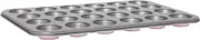 Wiltshire 40436 Two Tone 24 Cup Mini Muffin Pan 5 cm, Baking Sheet with Non-Stick Coating, Coated Cupcake Mould, Carbon Steel bakeware (Colour: Silver, Pastel Pink)