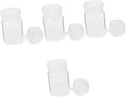 Mobestech 4pcs Glass Laboratory Weighing Can Dispensing Bottle Storage Jar with Lid