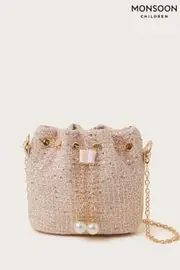 Monsoon Pink Sequin Tweed Bucket Bag (AK3200) | $35