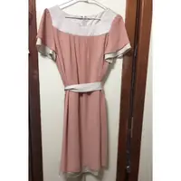在飛比找蝦皮購物優惠-[二手近全新] 日系專櫃 ofuon 粉橘色氣質短洋裝
