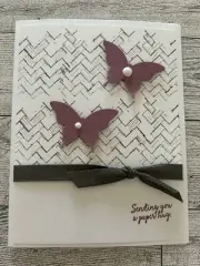 Card Set Of 4 Stampin Up Any Occasion Handmade Cards Moody Mauve Butterflies