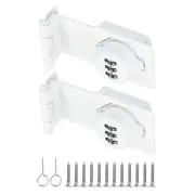 2Pcs 3.5" Combination Rotary Hasp Latch Lock 3-Digit Password 90° Cabinet White