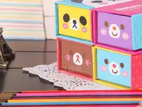 在飛比找樂天市場購物網優惠-創意韓國可愛雙色動物紙盒文具盒筆盒 (小) 隨機出貨 不挑色