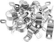 FIXOSHEE 20pcs Stainless Steel Clamp Mounting Bracket Durable Tube Clamp Holder for Home Office and Industrial Use Secure Fastening for Pipes and Wires Reliable Support System