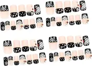 Ipetboom 48pcs Nail Patch False Nails Fake Nails Fake Nail Tips Full Cover Fingernails Fingernail Tips Press on Nails Christmas Fake Nail Christmas Full Cover Nail Artificial Fingernail Abs