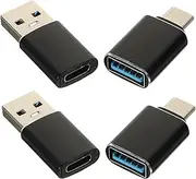 SECFOU USB-c to USB 3.0 Converter 4-Pack Type-c OTG Adapter for Phone Laptop Tablet Compact Aluminum Design