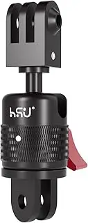 HSU 360 Degree Rotation Camera Mount, Aluminum Vertical Bracket Tripod Adapter Compatible with GoPro Hero 13/12/11/10/9/8/7/6/5 AKASO Campark DJI Osmo Action 4/3 and Other Action Cameras