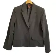 Vintage NWT Bandolino Dark Charcoal Single Button Career Blazer Jacket Size 14