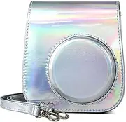 BLBMTCBCAG Camera Bag Glossy Color Protective Case Retro Leather Camera Bag Fit for Fuji Fit for Polaroid Mini 11 Camera Protection(A)