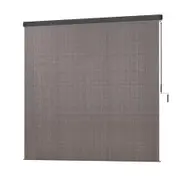 Instahut 3X2.5M Outdoor Blinds Awning Roll Down Retractable Knit Fabric Outdoor Blinds Window Shade Brown