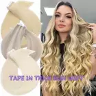 Tape In 100% Real Remy Human Hair Extensions Skin Weft Full Head Ombre CLEARANCE