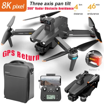 GPS 5G WiFi FPV Drone HD 8K Dual Camera RC Quadrotor Foldable Follow Me Drones