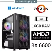 Desktop PC - AMD Ryzen 5 5600X | RX6600 | 16GB RAM | SSD | WiFi | Windows 11 Pro