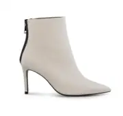 Tony Bianco Esha Milk Off White Leather Capretto Stiletto Ankle Boots Size 39