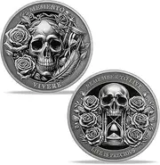BHealthLife Memento Mori Memento Vivere Coin - Stoic Reminder Token Skull Challenge Coin - Medallion Stoicism Motivational Gift - Life is Precious