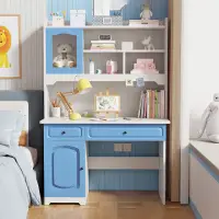 在飛比找momo購物網優惠-【優品星球】兒童成長書桌 100公分 白色 粉色 藍色(書架