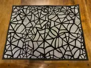 Halloween SILVER & BLACK VELVET PLACEMAT 4-8 SET~Spider~Dining
