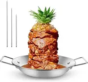 LAIHIFA Pastor Skewer for Grill, Thickened Stainless Steel Vertical Skewer Stand for Tacos Al Pastor, Shawarma, Kebabs with 3 Removable Barbecue Skewers (8", 10" & 12") Fit for Smoker, Grill, Oven